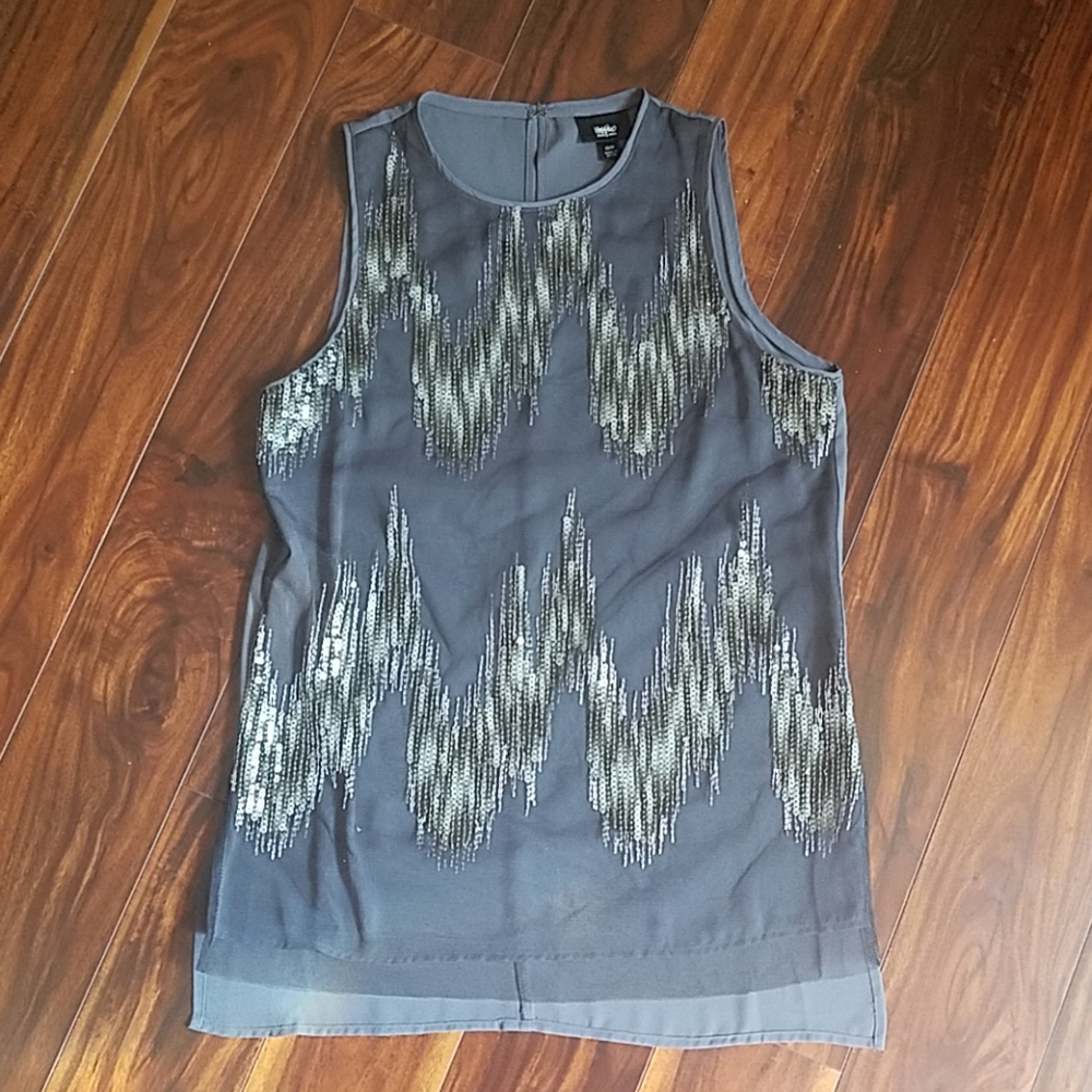NWOT Mossimo sequin sparkle silver top